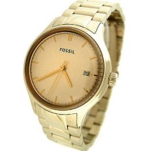 Fossil Gold Tone Bracelet Date Ladies Watch Es3161