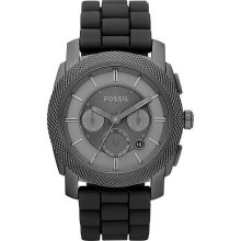 Fossil Gray Silicone Chronograph Mens Watch FS4701