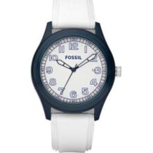 Fossil Interchangeable Silicone White With Navy Mens Watch