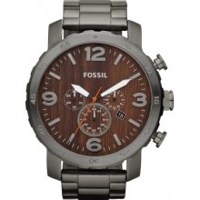 Fossil Jr1355 Nate Chronograph Multi-function Watch With Warranty