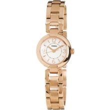 Fossil Ladies Rose Gold White Dial Watch Es2742