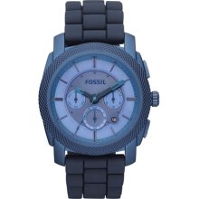 Fossil Men's Machine FS4703 Blue Silicone Quartz Watch with Blue Dial