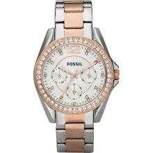 Fossil Riley Two/tone Stainless Steel Women's Latest Watch Es2787