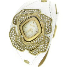 Fossil Women's Cuff White Leather Quartz Watch Es2822 $105.00