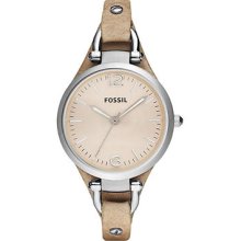 Fossil Women's ES2829 White Leather Analog Quartz Watch with Whit ...