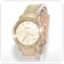 Fossil Womens Nataile Chronograph Gold Stainless Watch Am4422