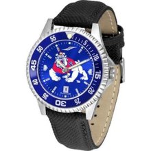 Fresno State University Bulldogs Men's Leather Wristwatch