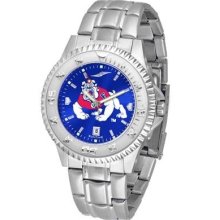 Fresno State University Bulldogs Men's Stainless Steel Dress Watch