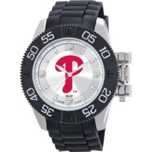 Game Time Black Mlb-Bea-Phi Men'S Mlb-Bea-Phi Beast Philadelphia Phillies Round Analog Watch