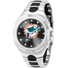 Game Time Watch, Mens Miami Dolphins Black Rubber and Stainless Steel