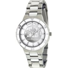 Game Time Watch, Womens New York Mets White Ceramic and Stainless Stee