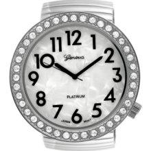 Geneva Platinum Women's Quartz Silver-Tone Bracelet Watch