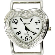 Geneva Rhinestone-accented Heart Watch Face