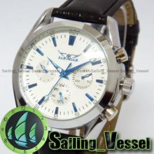 Gentleman Automatic Mechanical Mens 6 Six Hands Wrist Watch + Day Date Week