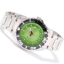 Gents Croton 44mm Green Face Date Watch 660ft Waterprof