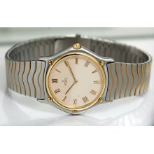 Gent's Two Tone Ebel Classic Wave Light Cream Dial 37mm 181903 62.4gr 8 Inches