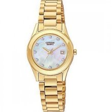 Genuine Citizen Ladies Gold Plated Dress Water Resistant Watch Eu2662-54d