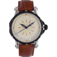 Gio Monaco Men's 676-A Hypnos Automatic Beige Dial Alligator Leat ...