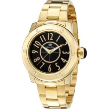 Glam Rock Watches Women's Aqua Rock Black Dial Gold Tone Stainless Ste