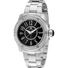 Glam Rock Watches Women's Aqua Rock Diamonds Black Dial Stainless Stee