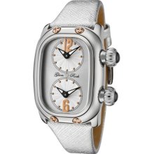 Glam Rock Watches Women's Monogram Dual Time Silver Dial Silver Genuin