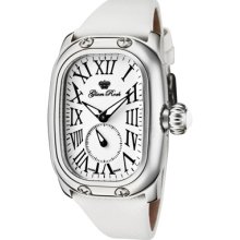 Glam Rock Watches Women's Monogram White Dial White Genuine Leather W