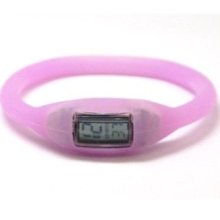 Glow In The Dark Lilac Rubber Sports Calendar Watch