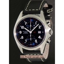 Glycine Combat wrist watches: Combat 07 Chrono Blue Dial 3869-18at-lb9