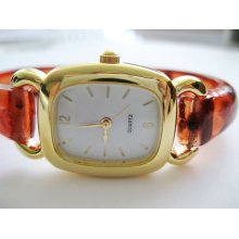 Gold And Silver Color Cheetah Print Bangle Quartz Watch