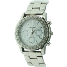 Golddigga Women's Quartz Watch With White Dial Analogue Display And Silver Bracelet Dig50/C