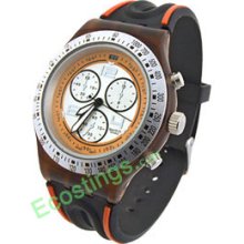 Good Jewelry Women's Rubber Strap Sports Watch Orang Rim