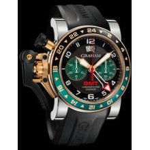 Graham Chronofighter Oversize GMT Black BRG Steel/Gold Watch 2OVGG.B16A