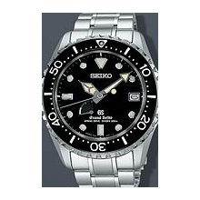 Grand Seiko Spring Drive Diver 44mm Watch - Black Dial, Stainless Steel Bracelet SBGA029 Sale Authentic