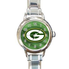 Green Bay Packers Round Italian Charm Watch 07