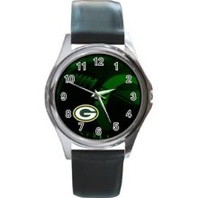 Green Bay PackersUnisex Silver-Tone Round Metal Watch 01