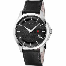 Gucci G-Timeless Black Dial Stainless Steel Mens Watch YA126304