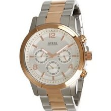 Guess MenÂ´s Silver/rose Gold Tone Chronograph Watch U0123g1