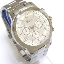 Guess Steel Men's Watch Silver Face Chronograph