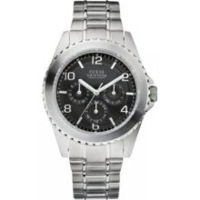 Guess Steel Multi Black Dial Men's Watch