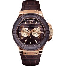 Guess U0040G3 Standout Sport Brown Dial Brown Leather Men's Watch