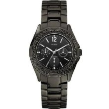 Guess U13007l1 Hi-energy All Black Ladie's Watch In Original Box