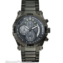 Guess Watch, Men's Chronograph Gunmetal Ion Plated Stainless Steel Bracelet 45mm