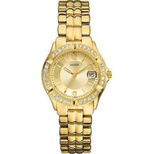 Guess Women's U85110l1 Dazzling Sporty Mid-size Gold-tone Watch