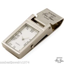 Henri Purec Silver White Dial Quartz Watch Money Clip