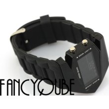 Hot A10 Black Stealth Aircraft Shape Digital Date Wrist Watches Sce-0286