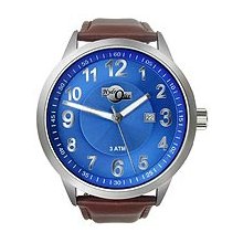 HydrOlix 3-Hand Brown Leather/Blue Dial Unisex watch #XA00218