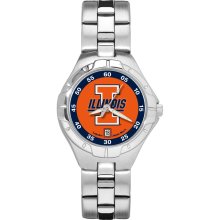 Illinois fighting illini women's chrome alloy watch w/ stainless steel