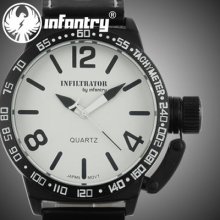 Infiltrator White Casual Unisex Analog Quartz Men's Wrist Watch Black Leather