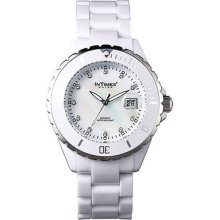 Intimes It-063wht Unisex Fashion Wihte Natural Mother Of Pear Dial Watch