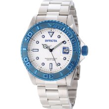 Invicta 12835 Men's Pro Diver Silver Dial Blue Bezel Automatic Dive Steel Watch